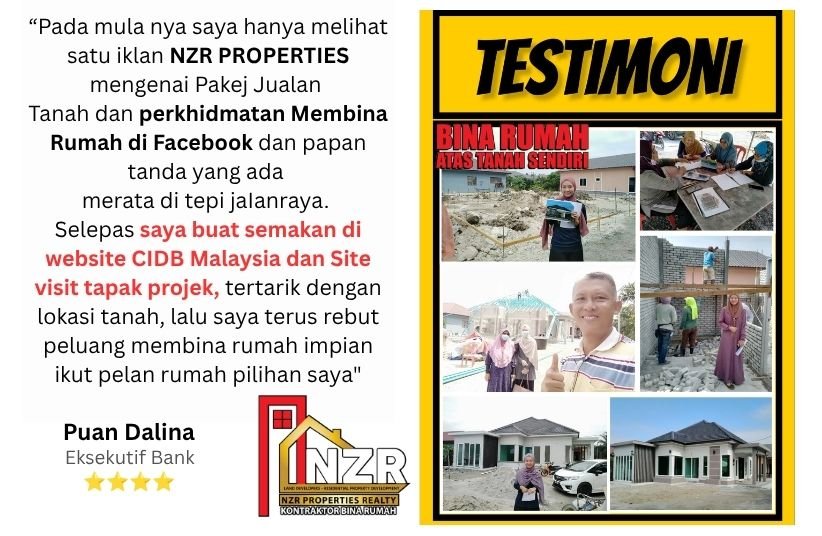 Testimoni Puan Dalina bina rumah mengikut pelan pilihan bersama NZR Properties