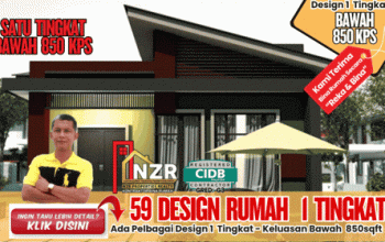 NZR-1- Design Rumah - 1 Tingkat -Bawah 850sqft-Pelan Lantai & Design Rumah dari NZR Properties